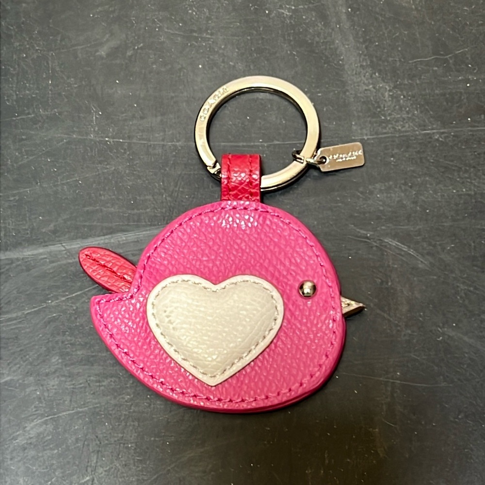 Coach leather keychain